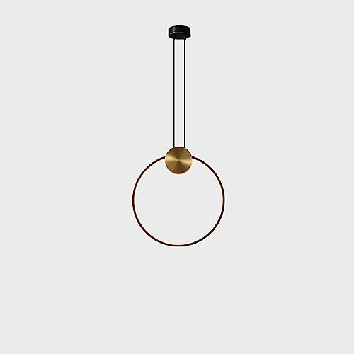 MODEBHD Hängelampe Gold Kleiner Ring Hängelampe mit Messing Lampenschirm Ringleuchte aus hochwertigem Messing Gold für Kücheninsel Kaffee Hängelampe 1 Anhänger hoch D