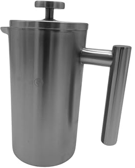 BPlanet French Press aus Edelstahl | 0,6 Liter (3 Tassen) | Thermo Kaffeebereiter doppelwandig isoliert