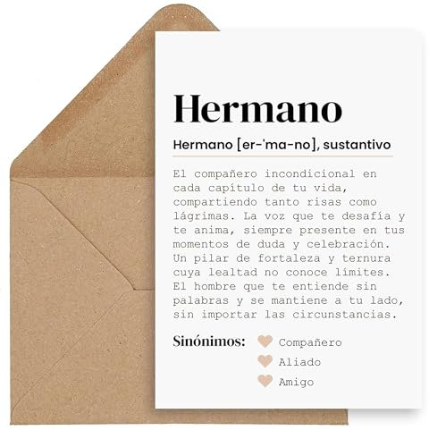 CONTRAXT Tarjeta regalo para Hermano. Regalo original postal tarjetas agradecimiento cumpleaños hermano