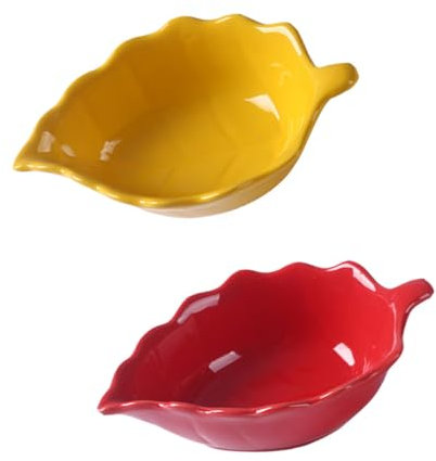 ABOOFAN 2st Blattschale Mini-container Nussschale Gewürz-dip-schüssel Kornflakesschüssel Mini-snackbehälter Ketchup-schüssel Backformen Für Den Ofen Salat Platte Mikrowelle Backen Keramik