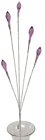 Branche de Fleurs «Cristal» en Verre Violet 90cm