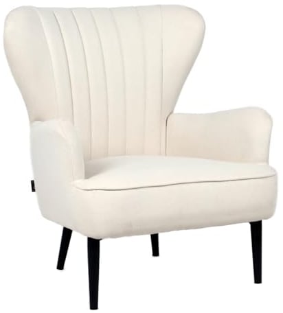 SVITA Arthur Sessel Relaxsessel Ohrensessel Modern Gepolstert Stoff Creme