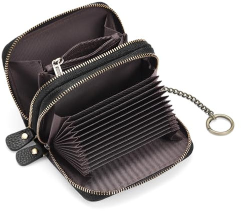 GAEKEAO Portefeuille Femme Porte Carte Femme Portefeuille Petit Format Porte Monnaie Femmes à Pochette Zippée avec Protection RFID Porte-Cartes