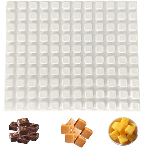 duoyif Moldes Gominolas Cuadrado 120 Cavidades 1.6 Cm Mini Molde Cuadrado De Silicona Cubo Para Caramelos Dulces Chocolate Galletas
