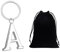 DAZZLUXE 1 porte-clés avec lettre A, 1 sac de rangement, porte-clés pour garçon, porte-clés avec initiales, porte-clés avec pendentif, argenté, ca. 1 cm breit, 2 cm lang