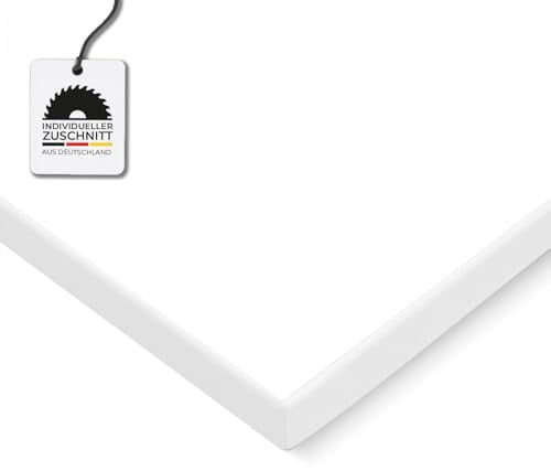 HausFux Spanplatte nach Maß - 1,9 cm stark, melaminbeschichtet, mit ABS-Kante - Made in Germany - für Möbel- und Innenausbau (Icy White, 200 x 30 cm)