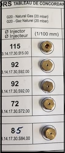 Erdgas Düsen 5x Düsen für Erdgas 20mbar