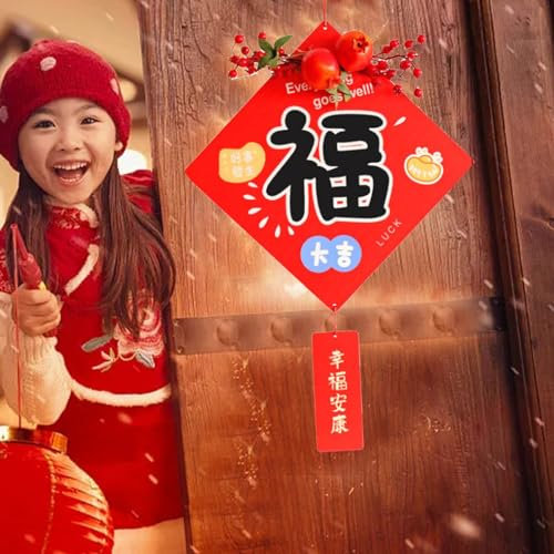 Decorazione da appendere in legno per il capodanno cinese 2024, decorazione natalizia cinese da appendere, per soggiorno, Capodanno, decorazione da appendere (A, taglia unica)