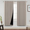 BellaHills 100% Blackout Curtains for Bedroom Thermal Insulated Blackout Curtain Heat and Full Light Blocking Eyelet Curtains for Living Room with Black Liner 2 Panels, 90 x 72 Inch, Natural Sand