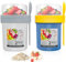 Bukuhlio Lot de 2 gobelets à céréales à emporter 560 ml et 230 ml,pot yaourt，overnight oats jar， avec cuillère, anti-fuite (Blanc + Bleu)
