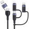 Pluggify Câble Multi USB 6 en 1 60W Multi Chargeur USB Câble de Charge Rapide en Nylon PD 3A USB A/USB C vers USB C USB C Câble Chargeur universel pour Laptop, tablette, téléphone (2M noir)