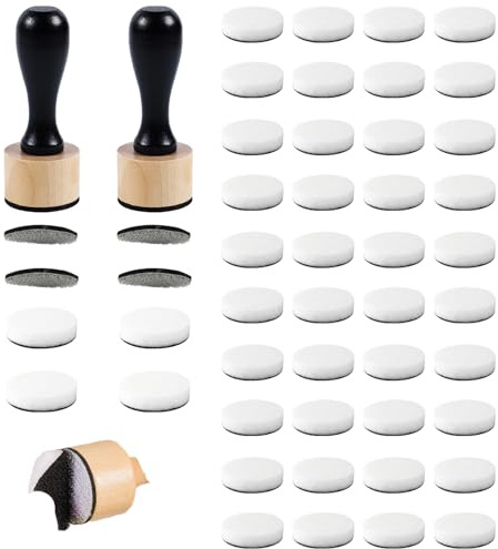 50 Packs Mini Ink Blending Tool Set, 2 Mini Applicator Tools 4pcs Replacement Stickers and 44 Replacement Foam Pads for Scrapbooking Painting Drawing Art SuppliesInk Tools and More HRJZF