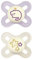 MAM Original Start Night Succhietto 0-2 Mesi (Set da 2), Ciuccio MAM che si illumina al buio con tettarella in silicone, Kit da 2 accessori neonato con porta ciuccio sterilizzatore, Crema Notte