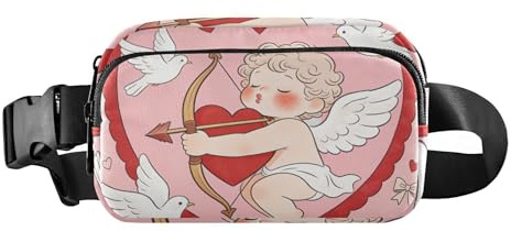 Modische Bauchtasche mit niedlichem Cartoon-Amor, für Damen und Herren, wasserabweisend, Crossbody-Tasche, Diebstahlschutz, Hüfttasche mit verstellbarem Riemen für Reisen, Einkaufen, Laufen