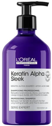 L'Oréal Professionnel, Keratin Alpha Sleek Shampoo, Anti-Frizz, 500ml