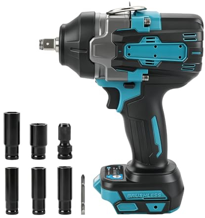 Cordless Impact Wrench for MaKita 18V, 3-in-1 Professional 1200N·m(900ft-lbs) High Torque Impact Driver with 5 Mode Speed, 1/2 Inch Electric Impact Gun with 5 Sockets for Tyre Change