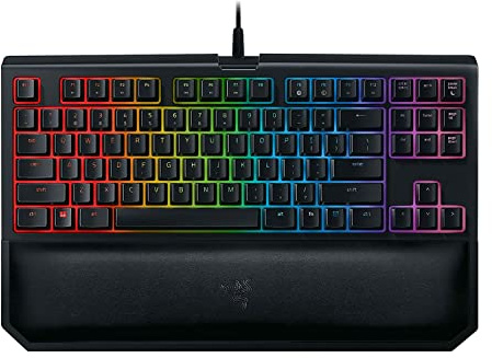 Razer Blackwidow Tournament Edition Chroma V2 - RGB Ergonomic Mechanical Gaming Keyboard - Wrist Rest - Tactile & Silent Orange Switches