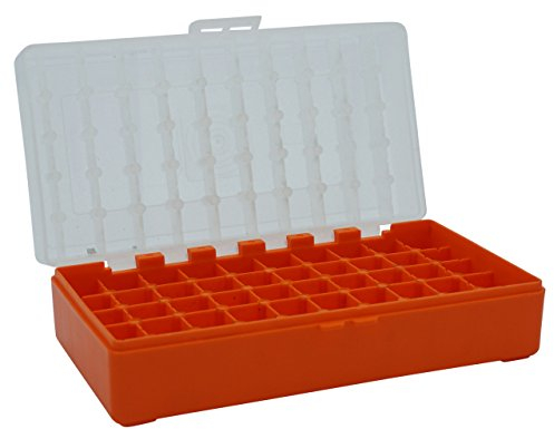 Waffenpflegewelt WPW Patronenbox aus Robustem Kunstoff Mit Klappdeckel für Kaliber .45 ACP, 10 mm Auto, .40 S&W, .41 Magnum - 50 Stück Orange