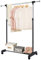 COSTWAY Kleiderständer auf Rollen, Kleiderstange mit Schuhablage, Garderobenwagen höhenverstellbar, Kleiderwagen stabil, Rollgarderobe Ausziehbar (84-140) x 42 x (92-170) cm