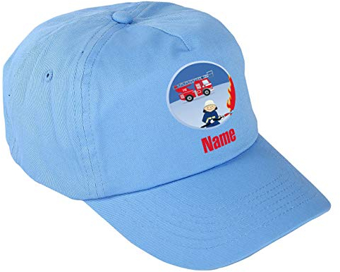 Striefchen® Blaues Feuerwehr Basecap für Jungs mit eigenem Namen
