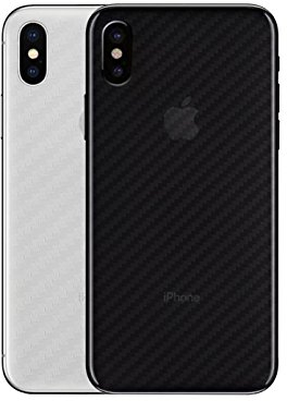 qichenllu Carbon Muster 4 Stück Rückseite Folie kompatibel mit iPhone XS,Folie Hinten kompatibel mit iPhone XS,Klar Matt Klebefolie Kratzfest Hinten Schutz