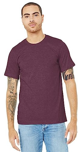 Bella Canvas Adults Unisex Heather CVC T-Shirt (L) (Heather Maroon Red)