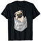 Love Pugs, cooles Mops-T-Shirt mit Tasche, für Haustiere und Hunde T-Shirt