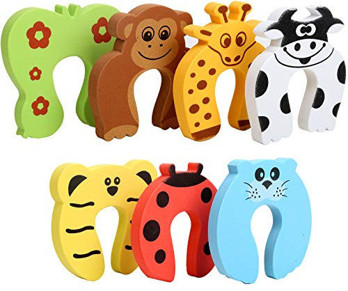 HNYYZL Door Stoppers,7Pcs Baby Proofing Corner Protector Baby Cartoon Animal Door Stop Soft Foam Cushion Baby Finger Protector,Prevent Child or Pet from Getting Locked in Room