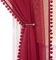 MIULEE Vorhänge mit Pompons-Weinrot Gardinen 2-Set für Kinderzimmer, Transparent Gardinen mit Pompons für Wohnzimmer Jugendzimmer, Dekoschals Durchsichtig Vorhang mit Bommeln,2XH 225 X B 140cm