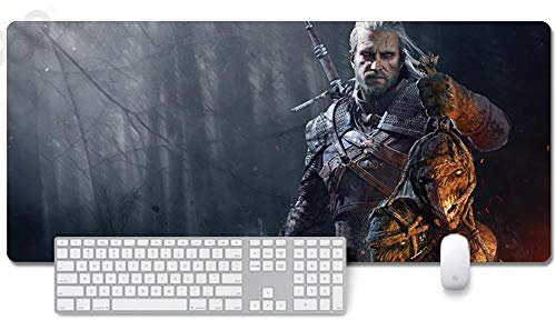 ITBT Witcher 3 Tappetino Mouse Gaming, Grande Anime Mouse Pad XXL 900x400mm Confortevole, Lavabile, 3mm Antiscivolo Tappetino Scrivania Supporto per Ufficio Computer, Adatto per Computer e PC, G