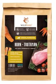 Wildfang® Hundefutter - Trocken - Getreidefreies Hundefutter - Premium Trockenfutter… (2 kg, Huhn mit Truthahn - Welpen)