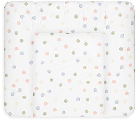 BONKY® Wickelauflage 85x72 cm - weiche Wickelunterlage - Baby Wickeltischauflage - Wasserdischt - Abwaschbar - Made in EU - 100% Oeko TEX - Farbige Punkte