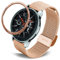 DEALELE Armband Kompatibel mit Samsung Gear S3 Frontier/Classic/Galaxy Watch 46mm, 22mm Edelstahl Mesh Uhrenarmband mit Metall Bezel Ring Schutzhülle Ersatz für Frauen Männer, Roségold
