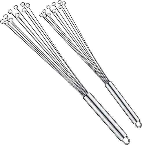 MLOLM Edelstahlkugel-Schneebesen-Set, Draht, Ballondraht, 25,4 cm + 30,5 cm, Silber