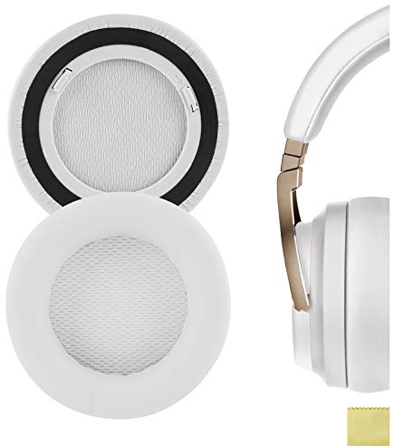Geekria QuickFit Ersatz-Ohrpolster aus Proteinleder für Corsair Virtuoso RGB, Virtuoso RGB Wireless SE, Virtuoso RGB Wireless XT Kopfhörer, Headset, Ohrpolster, Reparatur, Weiß