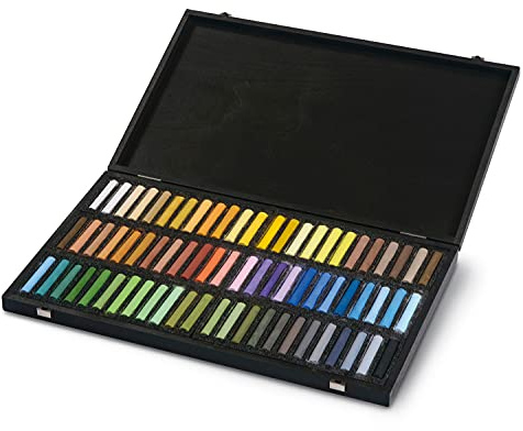 BLOCKX 12072ABXC - Holzbox mit 72 Pastellkreiden, 45x27,5 cm, Tiere