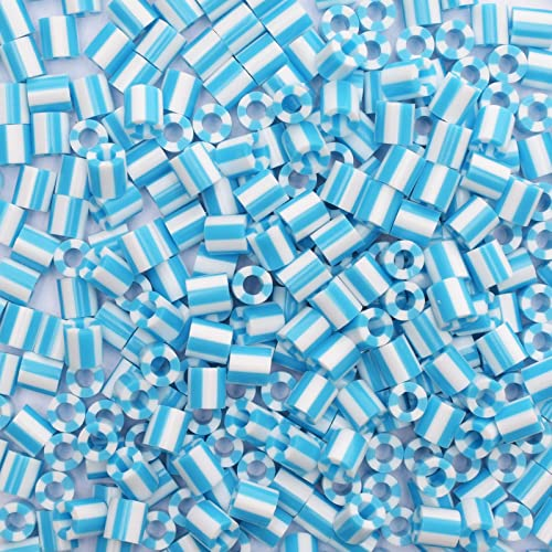 Vaessen Creative 5009-042 Blau-weiß, 550 Bügelperlen, Zweifarbig Stück, Steckperlen zum Basteln mit Kindern, DIY Gestalten von Schmuck, Deko, Verzierungen und weiteren Bastelideen, Kunststoff