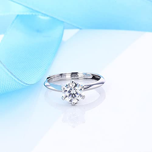 HCMA 0.5ct-3ct D Farbe Moissanite Verlobungsringe für Frauen Einstellbar Echt Silber Ring 18 Karat Weißgold Überzogen Edlen Schmuck