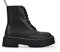 BOSANOVA Botas militares estilo punk confeccionadas en piel vegana con plataforma dentada y cordones hasta la parte superior. Cierre con cremallera. Calzado para mujer NEGRO 38