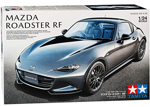 Mazda MX-5 ND RF Roadster Cope Grau 4. Generation Ab 2015 24353 Kit Bausatz 1/24 Tamiyia Modell Auto mit individiuellem Wunschkennzeichen