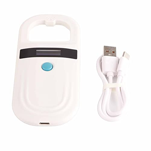 Haustier ID Mikrochip Lesegerät 134,2 kHz/125 kHz Microchip Scanner 128 Datensätze Speicher Wiederaufladbarer Tierchip-Identifikationsscanner, Leseabstand 5-15cm