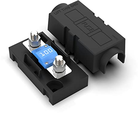 AUPROTEC Sicherungshalter für MIDI Sicherungen mit Schutzabdeckung inkl. Midi Sicherung 100 A blau