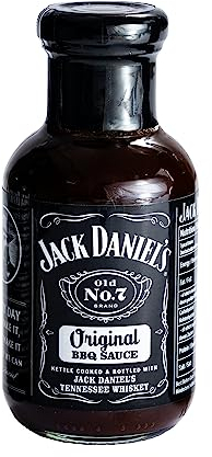 Jack Daniels Original BBQ Sauce, Gluten Free, Delicious Marinade, Barbecue Dipping Sauce, No Preservatives, 280g Barbecue Sauce Bottle (Small Version)