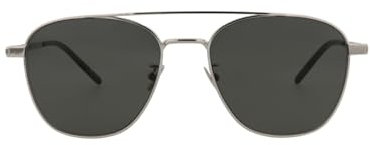 SAINT LAURENT Unisex SL 531-002 55 Metal Sunglasses, Silver-Silver-Grey