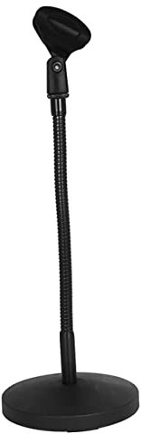 Mikinona Adjustable Microphone Stand for Tabletop Metal Mic Stand Black and Sturdy Design for Gaming and Office Use