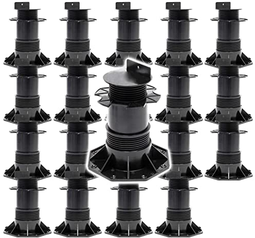 XPOtool Juego de 20 bases regulables para terraza carga máxima 2700kg ajustable en altura 140-210mm