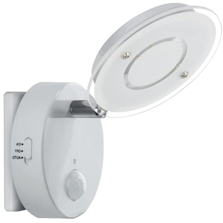 Trango LED Sensor Nachtlicht *NITE* 2636-016 in Weiß mit Automatikfunktion direkt 230V mit Bewegungssensor I Sicherheitslicht I Steckdose Lampe I Wandlampe I Orientierungslicht I Kinder Nachtlampe