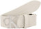 Calvin Klein Jeans Damen Gürtel Round Mono Plaque Leather Belt aus Leder, Beige (Eggshell), 70 cm