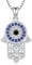 Fatima Hand Kette Silber 925 Hamsa Hand Kette für Damen Hand der Fatima Kette und Blaue Auge Fatima Hand Anhänger Silber Halsketten Fatimas Hand Schmuck für Damen Mädchen