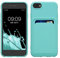 kwmobile Housse Compatible avec Apple iPhone SE (2022) / iPhone SE (2020) / iPhone 8 / iPhone 7 Coque - Housse de téléphone avec Compartiment Carte en Silicone - Menthe glaciale
